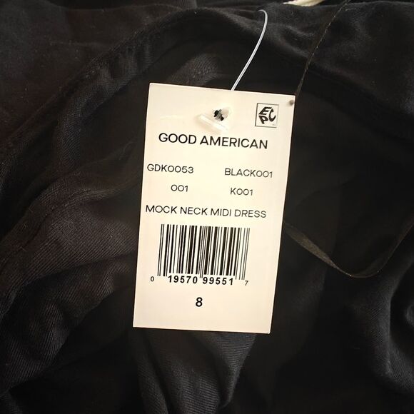 Good American Black Sleeveless Mock Neck Dress Size 5XL New With Tags - Picture 11 of 11